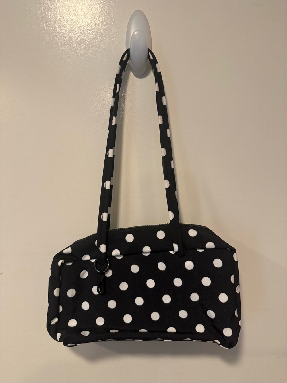 Baggu Black and White Polka Dot Regular Bowler Bag